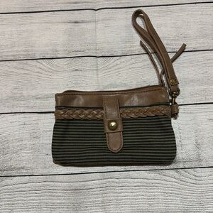 Green & Brown Wristlet